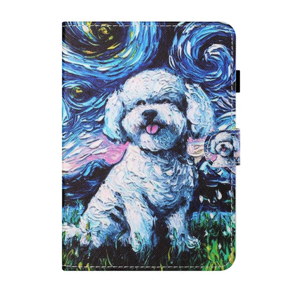 For Lenovo Tab M11/ Xiaoxin Pad 11 2024 Coloured Drawing Stitching Smart Leather Tablet Case(Oil Painting Dog) - Lenovo by buy2fix | Online Shopping UK | buy2fix