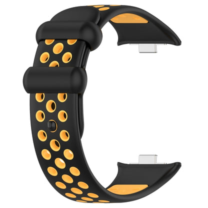 For Redmi Watch 4 Two Color Silicone Sports Watch Band(Black Yellow) - Watch Bands by buy2fix | Online Shopping UK | buy2fix