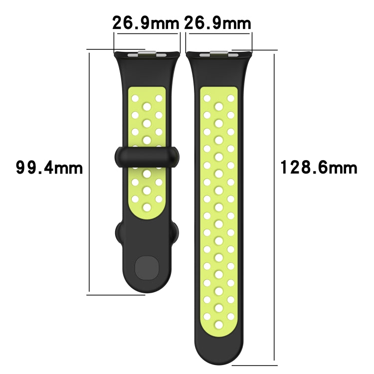 For Redmi Watch 4 Two Color Silicone Sports Watch Band(Teal White) - Watch Bands by buy2fix | Online Shopping UK | buy2fix