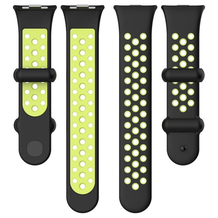 For Redmi Watch 4 Two Color Silicone Sports Watch Band(Dark Green White) - Watch Bands by buy2fix | Online Shopping UK | buy2fix