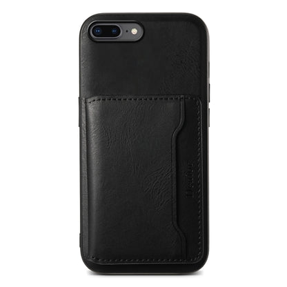 For iPhone 8 Plus/7 Plus Denior Cowhide Texture Leather MagSafe Detachable Wallet Phone Case(Black) - More iPhone Cases by Denior | Online Shopping UK | buy2fix