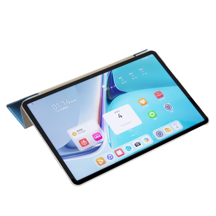 For Huawei MatePad Pro 11 2024 Silk Texture 3-Fold Leather Tablet Case(Light Blue) - Huawei by buy2fix | Online Shopping UK | buy2fix