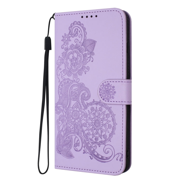 For Xiaomi Redmi K70 Datura Flower Embossed Flip Leather Phone Case(Purple) - K70 Cases by buy2fix | Online Shopping UK | buy2fix