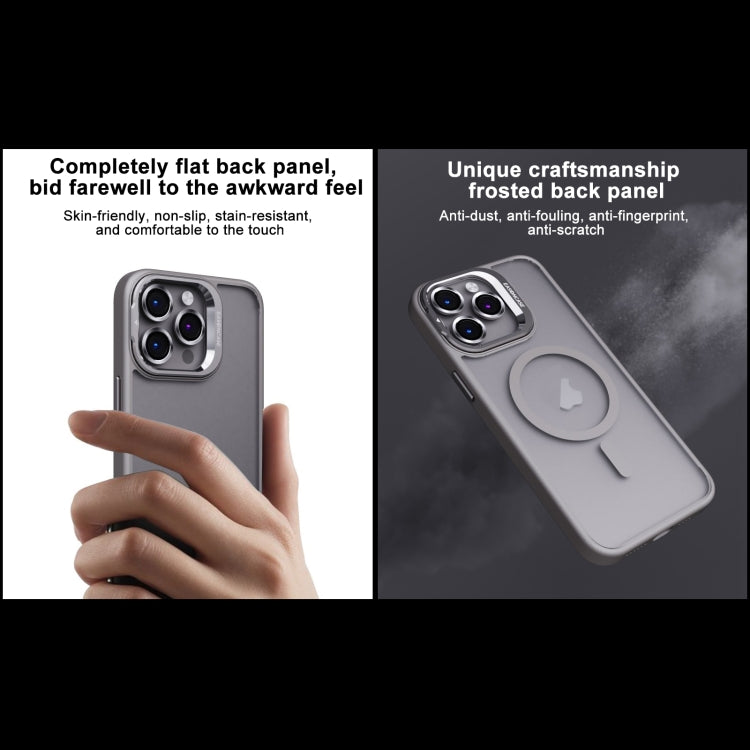 For iPhone 14 Pro Invisible Lens Holder PC + TPU Frosted MagSafe Phone Case(Dark Blue) - iPhone 14 Pro Cases by buy2fix | Online Shopping UK | buy2fix