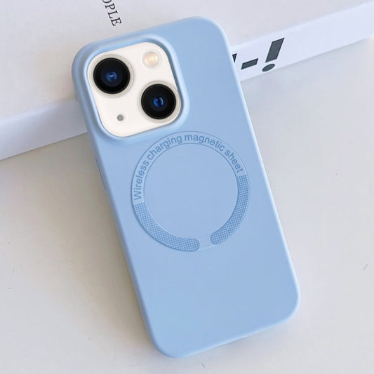 For iPhone 13 MagSafe Magnetic Liquid Silicone Phone Case(Light Blue) - iPhone 13 Cases by buy2fix | Online Shopping UK | buy2fix