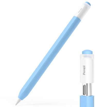 For Apple Pencil (USB-C) Transparent Jelly Stylus Protective Cover(Sky Blue) - Pencil Accessories by buy2fix | Online Shopping UK | buy2fix