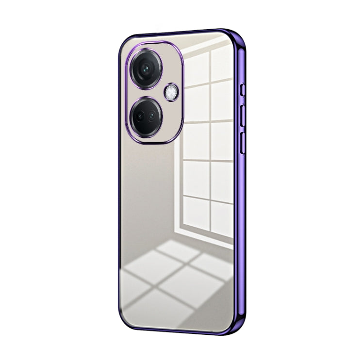 For OPPO K11 Transparent Plating Fine Hole Phone Case(Purple) - OPPO Cases by buy2fix | Online Shopping UK | buy2fix