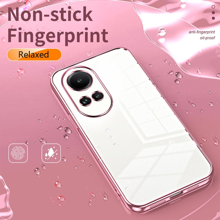 For OPPO Reno10 5G/Reno10 Pro 5G Global Transparent Plating Fine Hole Phone Case(Gold) - OPPO Cases by buy2fix | Online Shopping UK | buy2fix