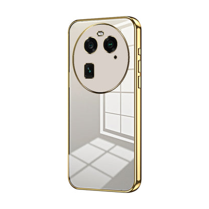 For OPPO Find X6 Transparent Plating Fine Hole Phone Case(Gold) - OPPO Cases by buy2fix | Online Shopping UK | buy2fix