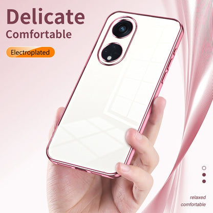 For OPPO Reno8 T 5G Transparent Plating Fine Hole Phone Case(Green) - OPPO Cases by buy2fix | Online Shopping UK | buy2fix