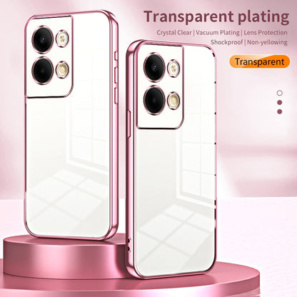 For OPPO Reno9 / Reno9 Pro Transparent Plating Fine Hole Phone Case(Purple) - OPPO Cases by buy2fix | Online Shopping UK | buy2fix