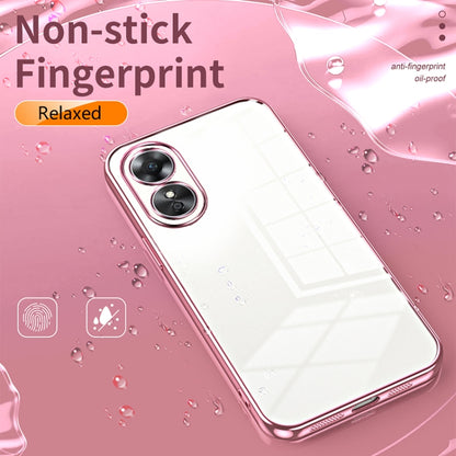 For OPPO A17 / A17K Transparent Plating Fine Hole Phone Case(Silver) - OPPO Cases by buy2fix | Online Shopping UK | buy2fix