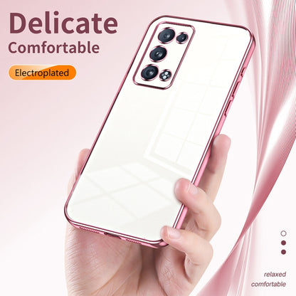 For OPPO Reno6 Pro+ Transparent Plating Fine Hole Phone Case(Pink) - OPPO Cases by buy2fix | Online Shopping UK | buy2fix