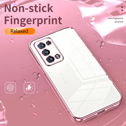 For OPPO Reno6 Pro+ Transparent Plating Fine Hole Phone Case(Blue) - OPPO Cases by buy2fix | Online Shopping UK | buy2fix