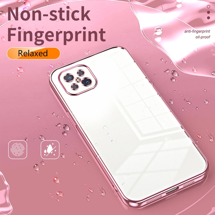 For OPPO A92s / Reno4 Z 5G Transparent Plating Fine Hole Phone Case(Silver) - OPPO Cases by buy2fix | Online Shopping UK | buy2fix