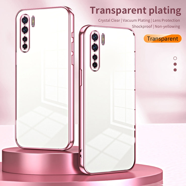 For OPPO Reno3 4G / F15 / A91 Transparent Plating Fine Hole Phone Case(Green) - OPPO Cases by buy2fix | Online Shopping UK | buy2fix