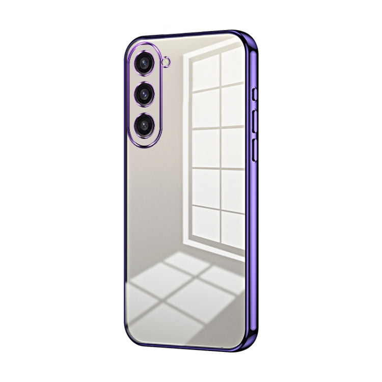 For Samsung Galaxy S23+ 5G Transparent Plating Fine Hole Phone Case(Purple) - Galaxy S23+ 5G Cases by buy2fix | Online Shopping UK | buy2fix