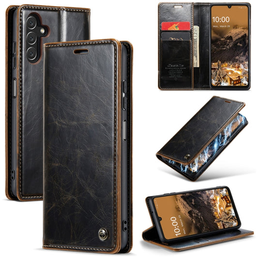 For Samsung Galaxy A15 CaseMe 003 Crazy Horse Texture Flip Leather Phone Case(Coffee) - Galaxy Phone Cases by CaseMe | Online Shopping UK | buy2fix