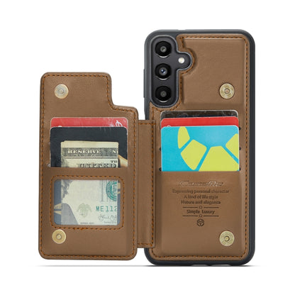 For Samsung Galaxy A25 4G CaseMe C22 PC+TPU Business Style RFID Anti-theft Leather Phone Case(Brown) - Galaxy Phone Cases by CaseMe | Online Shopping UK | buy2fix