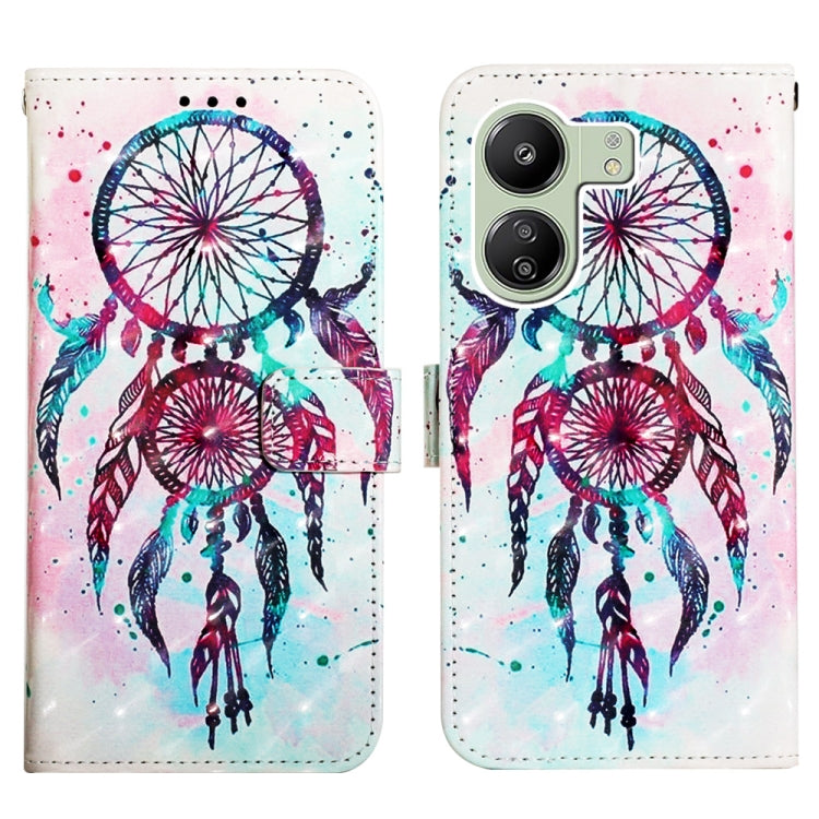 For Xiaomi Redmi 13C 3D Painting Horizontal Flip Leather Phone Case(Color Drop Wind Chimes) - 13C Cases by buy2fix | Online Shopping UK | buy2fix