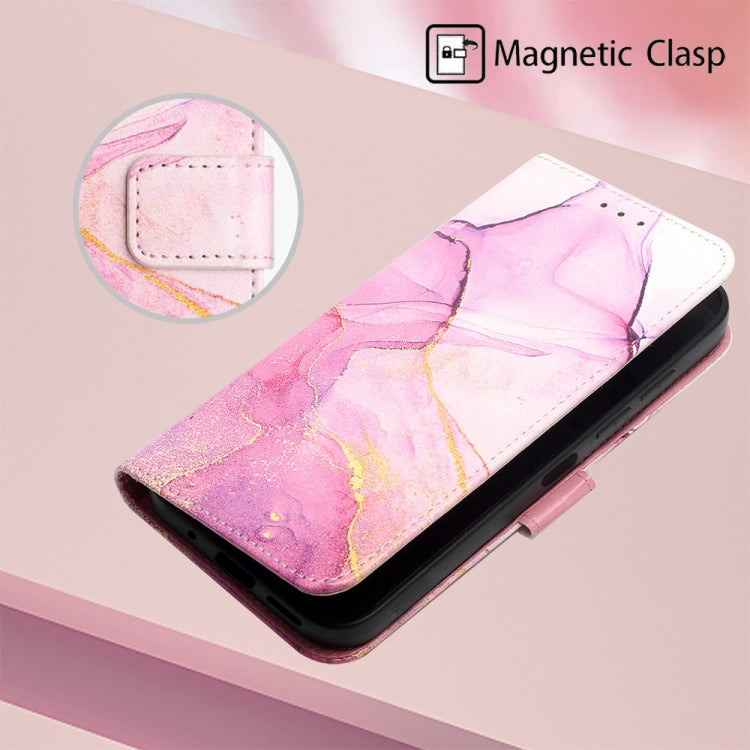 For Motorola Moto G Play 4G 2024 PT003 Marble Pattern Flip Leather Phone Case(Pink Purple Gold) - Motorola Cases by buy2fix | Online Shopping UK | buy2fix