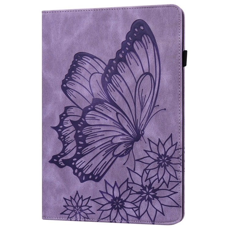 For iPad Pro 13 2024 Big Butterfly Embossed Leather Tablet Case(Purple) - iPad Pro 13 2024 Cases by buy2fix | Online Shopping UK | buy2fix