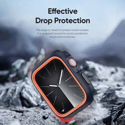 For Apple Watch 9 / 8 / 7 45mm DUX DUCIS Bamo Series Hollow PC + TPU Watch Protective Case(Midnight Blue+Orange) - Watch Cases by DUX DUCIS | Online Shopping UK | buy2fix