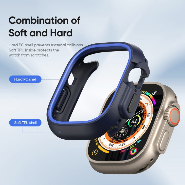 For Apple Watch Ultra 2 49mm / Ultra 49mm DUX DUCIS Bamo Series Hollow PC + TPU Watch Protective Case(Midnight Blue+Blue) - Watch Cases by DUX DUCIS | Online Shopping UK | buy2fix