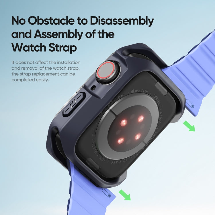 For Apple Watch 9 / 8 / 7 45mm DUX DUCIS Tamo Series Hollow PC + TPU Watch Protective Case(Transparent Midnight) - Watch Cases by DUX DUCIS | Online Shopping UK | buy2fix