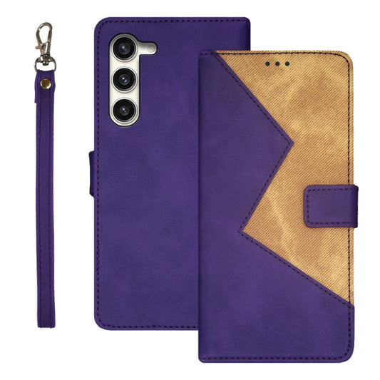 For Samsung Galaxy S24+ 5G idewei Two-color Splicing Leather Phone Case(Purple) - Galaxy S24+ 5G Cases by idewei | Online Shopping UK | buy2fix