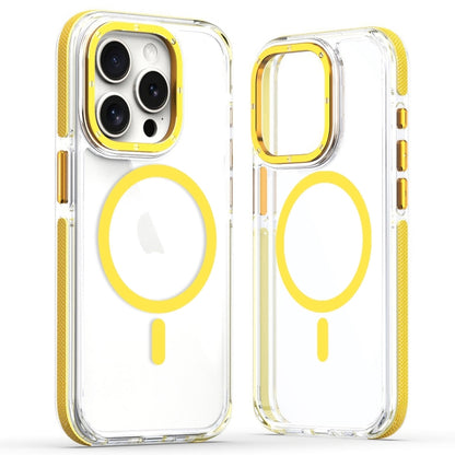 For iPhone 14 Pro Max Dual-Color Clear Acrylic Hybrid TPU MagSafe Phone Case(Yellow) - iPhone 14 Pro Max Cases by buy2fix | Online Shopping UK | buy2fix