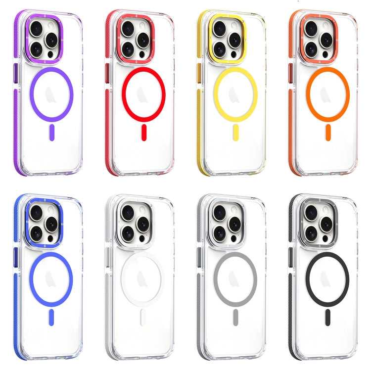 For iPhone 14 Pro Dual-Color Clear Acrylic Hybrid TPU MagSafe Phone Case(Yellow) - iPhone 14 Pro Cases by buy2fix | Online Shopping UK | buy2fix