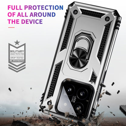 For Xiaomi 14 Shockproof TPU + PC Phone Case with Holder(Silver) - 14 Cases by buy2fix | Online Shopping UK | buy2fix