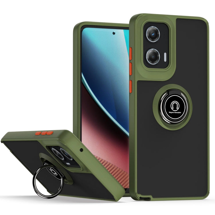 For Motorola Moto G Stylus 5G 2024 Q Shadow 1 Series TPU + PC Phone Case with Ring(Army Green) - Motorola Cases by buy2fix | Online Shopping UK | buy2fix