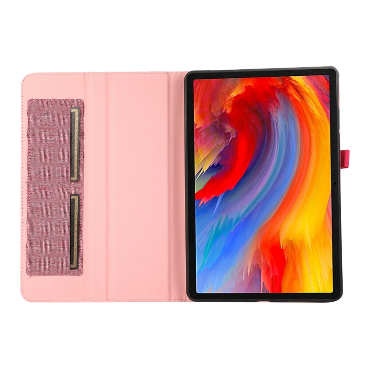 For Lenovo Tab M11 / Xiaoxin Pad 11 2024 Fabric Leather Tablet Case(Pink) - Lenovo by buy2fix | Online Shopping UK | buy2fix
