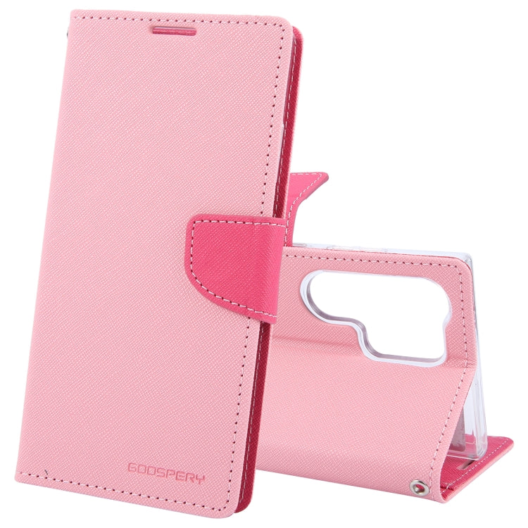 For Samsung Galaxy S24 Ultra 5G GOOSPERY FANCY DIARY Cross Texture Leather Phone Case(Pink) - Galaxy S24 Ultra 5G Cases by GOOSPERY | Online Shopping UK | buy2fix