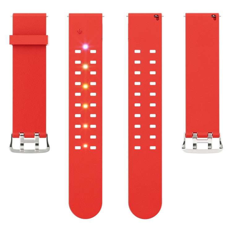 For Apple Watch Series 7 41mm Luminous Colorful Light Silicone Watch Band(Red) - Watch Bands by buy2fix | Online Shopping UK | buy2fix