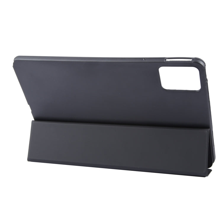 For Lenovo Tab M11/ Xiaoxin Pad 11 2024 Tri-fold Silicone Leather Tablet Case(Black) - Lenovo by buy2fix | Online Shopping UK | buy2fix