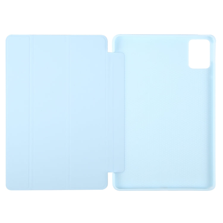 For Lenovo Tab M11/ Xiaoxin Pad 11 2024 Tri-fold Silicone Leather Tablet Case(Ice Blue) - Lenovo by buy2fix | Online Shopping UK | buy2fix
