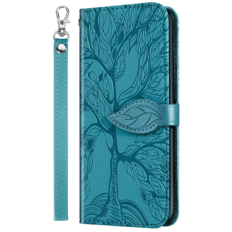 For Xiaomi 13T Life Tree Embossing Pattern Leather Phone Case(Blue) - Xiaomi Cases by buy2fix | Online Shopping UK | buy2fix