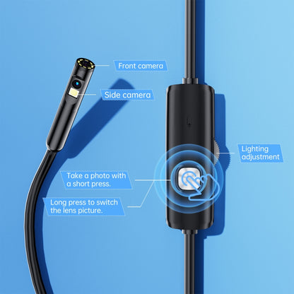 AN112 8mm Double Lenses HD Industry Endoscope Support Mobile Phone Direct Connection, Length:1m Hard Tube -  by buy2fix | Online Shopping UK | buy2fix