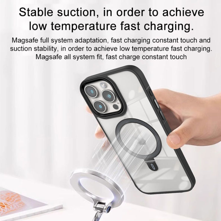 For iPhone 13 Shield Armor MagSafe Holder Phone Case(Grey) - iPhone 13 Cases by buy2fix | Online Shopping UK | buy2fix