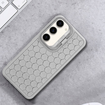 For Samsung Galaxy S23 5G Honeycomb Radiating Lens Holder Magsafe Phone Case(Grey) - Galaxy S23 5G Cases by buy2fix | Online Shopping UK | buy2fix