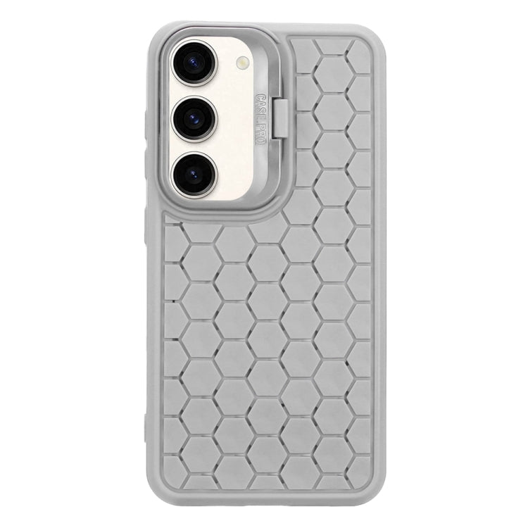 For Samsung Galaxy S23 5G Honeycomb Radiating Lens Holder Magsafe Phone Case(Grey) - Galaxy S23 5G Cases by buy2fix | Online Shopping UK | buy2fix