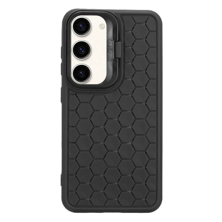For Samsung Galaxy S23+ 5G Honeycomb Radiating Lens Holder Magsafe Phone Case(Black) - Galaxy S23+ 5G Cases by buy2fix | Online Shopping UK | buy2fix