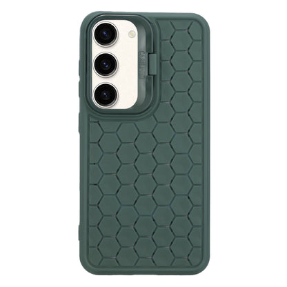 For Samsung Galaxy S23+ 5G Honeycomb Radiating Lens Holder Magsafe Phone Case(Green) - Galaxy S23+ 5G Cases by buy2fix | Online Shopping UK | buy2fix
