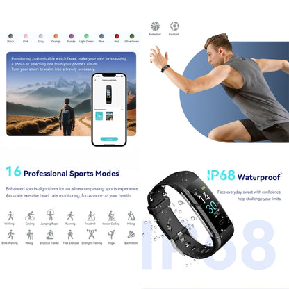 S5-4 Smart Bracelet IP68 Waterproof Heart Rate Sport Fitness Tracker Smart Watch(Red) - Smart Wristbands by buy2fix | Online Shopping UK | buy2fix