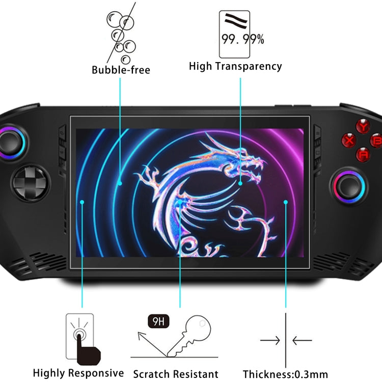 For MSI Claw 7 inch Game Console 9H 0.3mm Explosion-proof Tempered Glass Film - Accessories by buy2fix | Online Shopping UK | buy2fix