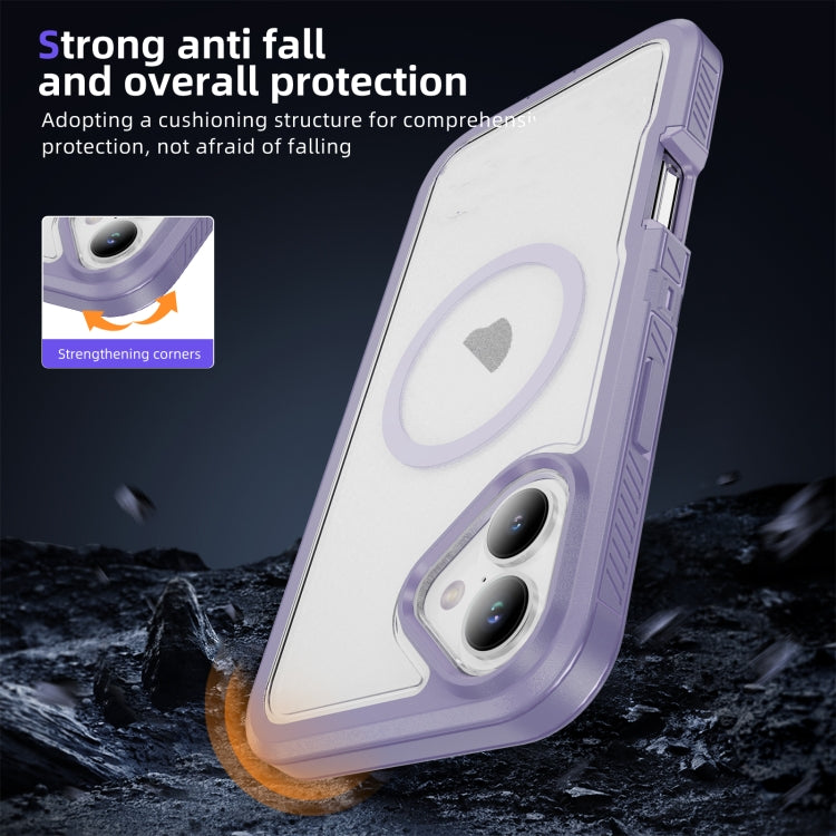 For iPhone 16 Guard Magsafe Magnetic Ring Matte Phone Case(Light Purple) - iPhone 16 Cases by buy2fix | Online Shopping UK | buy2fix