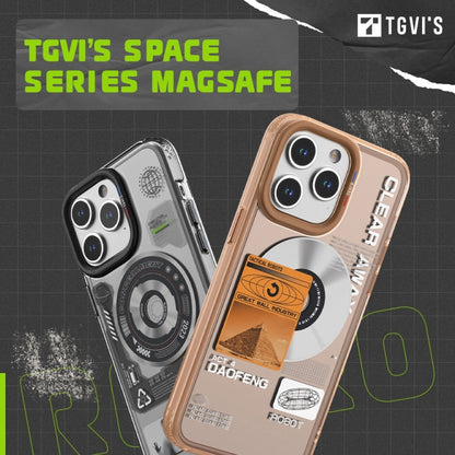 For iPhone 15 Pro Max TGVIS Space Series Explore Laser CD MagSafe Magnetic Phone Case(Brown) - iPhone 15 Pro Max Cases by TGVIS | Online Shopping UK | buy2fix
